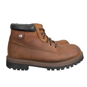 Skechers Verdict Waterproof Leather Brown Work Boots Rugged Lug Traction Men 8.5